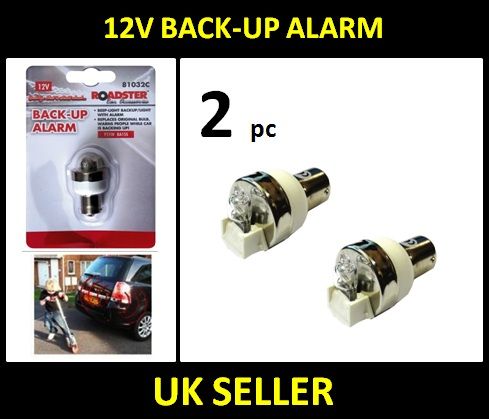 BACKUP REVERSE LIGHT BULB WARNING ALERT ALARM 12V LAMP CAR TRUCK VAN BEEPER X 2