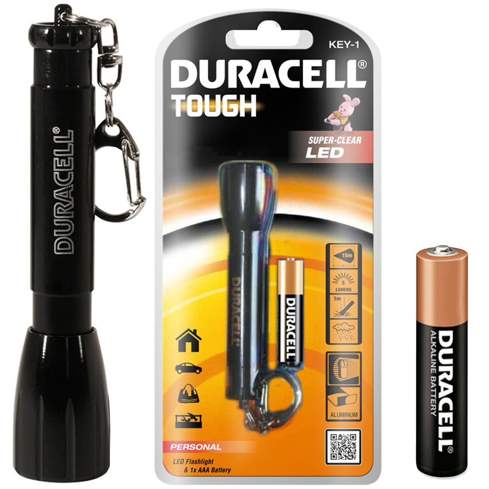 DURACELL TOUGH TORCH KEY1 1 x AAA 1 LED KEYRING TORCH FOR CAMPING