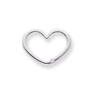 Karat Platinum .03ct Diamond Heart Pendant Diamond quality AA (I1 clarity, G-I color)