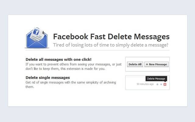 facebook fast delete messages