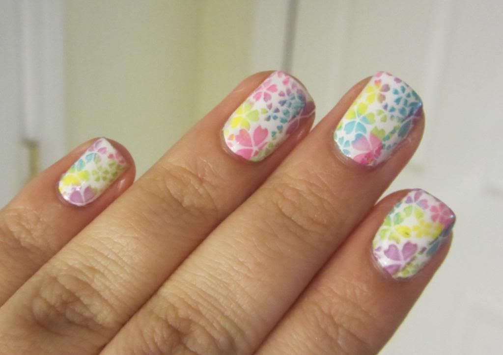 ... Nail Polish and Konad Stamping Blog: Multicolored flower nails with