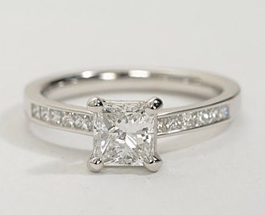Rings Under 5,000: Channel Set Princess Cut Diamond Engagement Ring ...