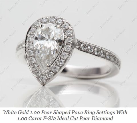 Pear halo engagement ring JamesAllen