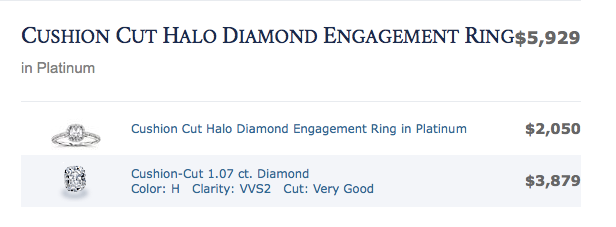 Cushion Cut Halo Diamond Engagement Ring
in Platinum blue nile