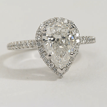 pear halo engagement ring form Blue Nile