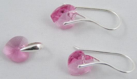 swarovski 3x10 serca Rose