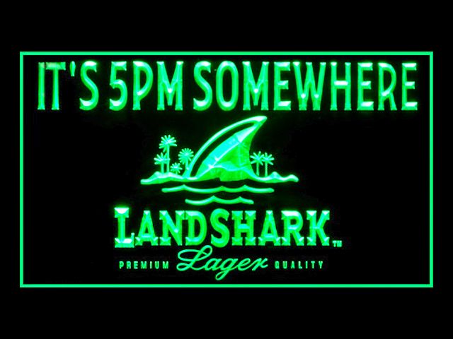 landshark larger beer it"s 5 pm somewhere drink decor led light