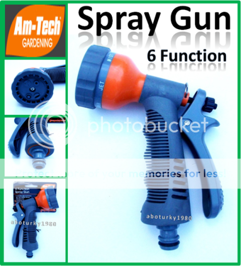 Soft Grip 6 Function Garden Hose Spray Nozzle Gun Water 6 Sprayer Fits Hozelock