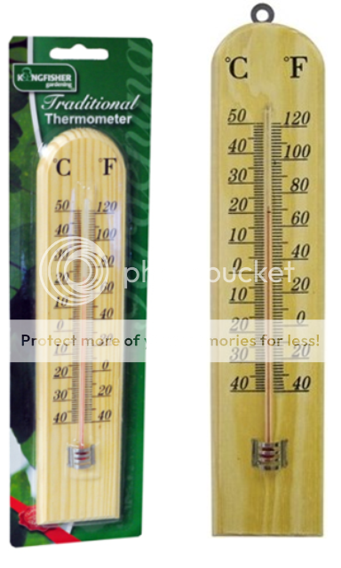 Wall Mounted Wooden Thermometer Beech Wood Room Home Garden Garage Green House
