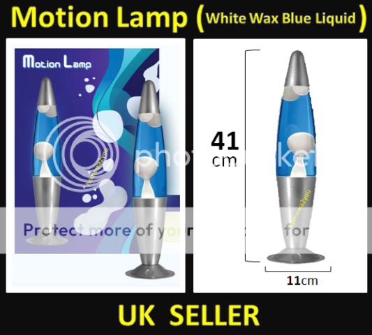41cm Retro Motion Lava Funky Astro Relaxation White Wax Blue Liquid Lamp