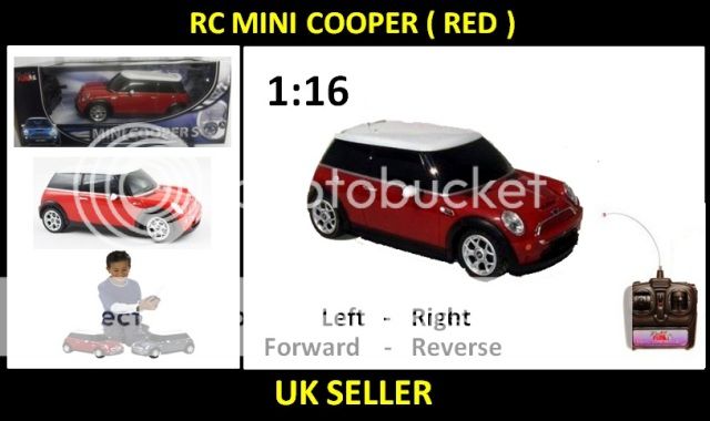 1 16 RC Mini Cooper Function Radio Remote Control Kids Car Toy Fun Licensed Red