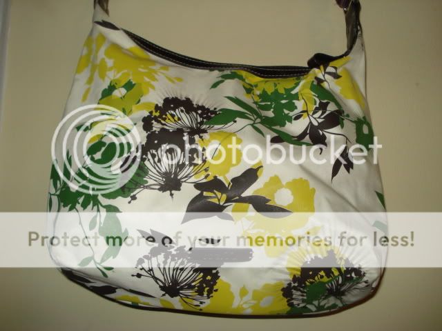 Nine & Co. Crossbody purse/bag Floral, bright greens, yellows, browns 