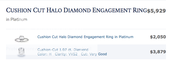 Cushion Cut Halo Diamond Engagement Ring
in Platinum blue nile