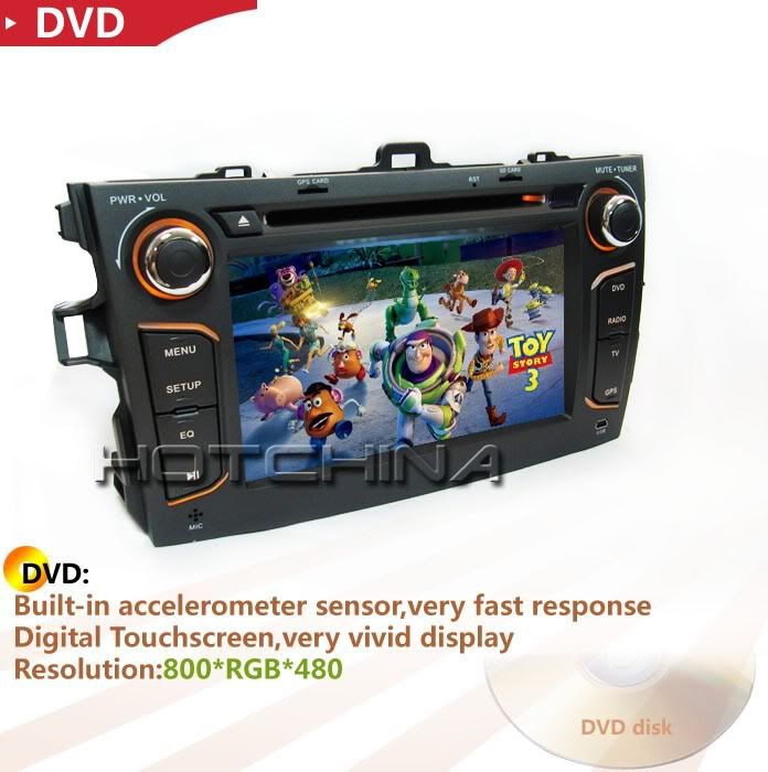 din CAR GPS dvd player radio for TOYOTA COROLLA  