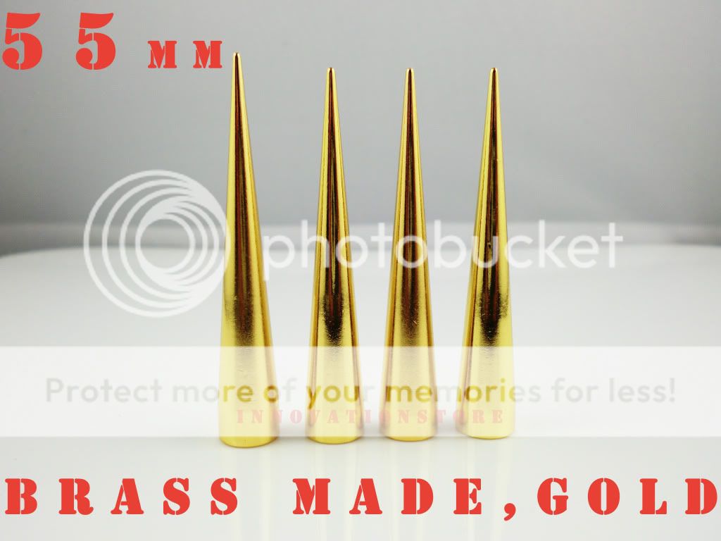 55MM TALL GOLD MEATL SPIKES STUDS PUNK ROCK DIY 10PCS  