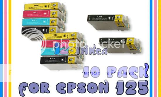 10 PACK 125 ink for Epson Stylus NX420 NX625 NX125 NX127  