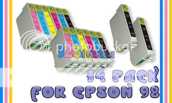 14 PACK 98 T098 ink Combo for Epson Artisan 700 710 725  