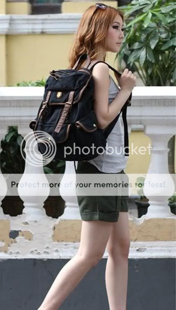 New Mens/Womens Canva Leather Hiking Backpack/Rucksack/Bookbags Bags 