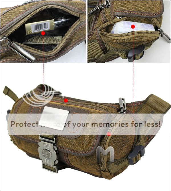 Mens Canvas Chest Shoulder Fanny Pack Belt Waist Bags  